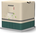 LXKCKJ Air Conditioner Cover for Outside Units - 420D Heavy-Duty Waterproof Winter AC Cover, All-Weather Protection for HVAC Condenser Units, Fits 28''LX28''WX32''H Outdoor AC Unit(Beige&Green)