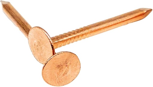 [BRSWGGQ6OIBR6ALA] Dubbs Hardware 1.5-Inch Pure Copper Roofing Nails - 10 oz Pack of Solid Copper Slate Spikes for Roofing, Flashing, Furniture, and Boat Building - 3/8" Head Diameter - Made in The USA