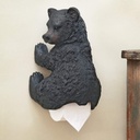 BLACK FOREST DECOR - Bear Cub Toilet Paper Holder for Home, Cabin, Lodge, Bathroom - Wood Resin - 9" W x 7 3/4" D x 13 1/2" H