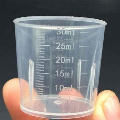 [BRSWGFADOUOWYAAY] 30ml Plastic Liquid Measuring Cups - Mini Clear Kitchen Medicine Cups Transparent Labs Graduated Beakers Baking Cooking Home Lab Measure Tool (10 Packs,1oz,Transparent)