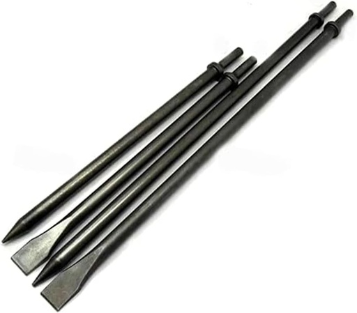 [BRSRAAIDBAFWGA3K] Scraper 350mm (14" Inch) 450mm (17" Inch) Long Air Pneumatic Hammer Chisel, Flat Chisels and Point Chisels with Round Collar for Concrete and Tile Chisel 4 Pack