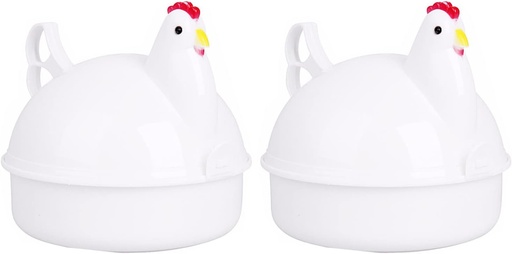 [BRSRMYANC54B6233] Hemoton Microwave Egg Cooker Microwave Egg Cooker 2Pcs Chicken Shape Egg Poacher, 4 Eggs Boiler, Egg Steaner For Kitchen Cookware Cookware