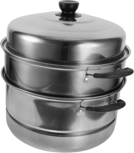 [BRSRAGIEBUDQEDLF] 1pc Steel Steam Pot Cookware Food Steamer Home Steam Pot Scalding Handle Port Random Style