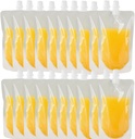 20 PCS Juice Travel Plastic Bags Portable Collapsible Beverage Bag | Leakproof Foldable Water Carrier for Outdoor Hiking, Camping & Seed Storage | Food-Grade BPA-Free Liquid Container
