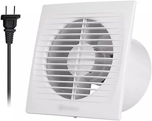 [BRSREZQYBB6AADLF] 60HZ Wall-Mounted Exhaust Fan,25W Silent Ventilation Extractor w/Check Valve & 7 Fan Blades,Ventilation Fan for Kitchen Bathroom Garage Laundry (White)