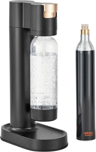 [BRSRAAILBEMQ4FD4] Happybuy Sparkling Water Maker, Soda Maker Machine for Home Carbonating, Seltzer Water Starter Kit with BPA-free 1L PET Bottle, CO2 Cylinder, Compatible with Mainstream Screw-in 60L CO2 Cylinder
