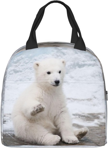[BRSW223RDJ7BMHY7] Baby Polar Bear Lunch Box - Insulated Lunch Bags for Kids Boys Girls Reusable Lunch Tote Bags, Perfect for School/Camping/Hiking/Picnic/Beach/Travel