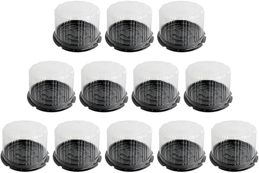 [BRSWYATYAUDRMFY3] Cabilock Disposable Cake Carrier Clear Plastic Cake Container Cake Box with Dome Lids and Cake Boards 6 inch (Black)