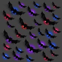 24 Pcs Halloween Bats Decorations - 3D Bat Wall Decor Lights 10 Styles Waterproof PVC, for Halloween Party Supplies Outdoor Decor Window Desk Door Decorations