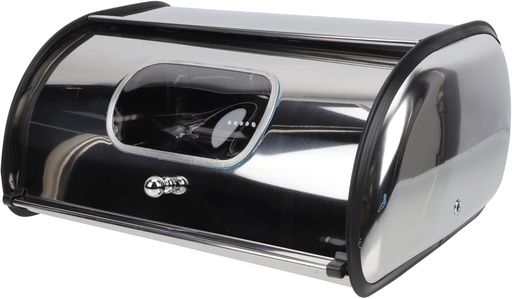 [BRSW2AY2PN5BMAYV] Tofficu Bread Storage Container Metal Bread Box Stainless Steel Roll Top Bread Bin Modern Bread Storage Holder Food Keeper Container Organizer with Lid for Kitchen Dining Metal Bread Box Roll Top