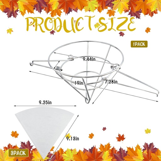 [BRSRAAL7OF7BOCA3] Maple Syrup Making Kit 1PCS Maple Syrup Filter Cone with 1 PCS Filter Spoon and 3 PCS Cone Filters Maple Syrup Cone Filter Holder