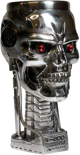 [BRSWKZYCCMBQA3I7] Nemesis Now Terminator Head Goblet 17cm Silver, Resin w/Stainless Steel Insert