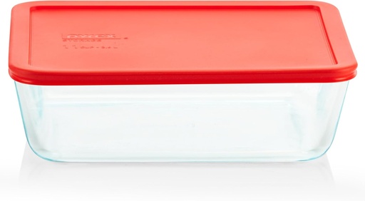 [BRSRMAICBNYWMC3H] Pyrex Simply Store Glass Food Storage Container, Snug Fit Non-Toxic Plastic BPA-Free Lids, Freezer Dishwasher Microwave Safe, 11 Cup