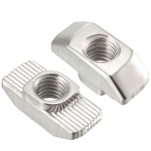 [BRSW2FA2C57RGGQ6] 100 Pcs 4545 Series M6 T Nuts, T Slot Nut Hammer Head Fastener Nut, Nickel Plated Carbon Steel Nut for Aluminum Profile (4545 Series M6)