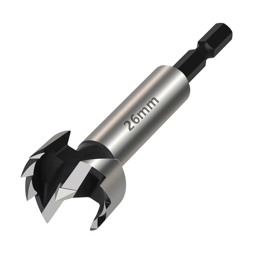 [BRSREEAOBUBB6FD7] Hole Saw Hinge Boring Drill Bits 1/4"(6.35mm) Hex Shank High Carbon Steel Cutter(26mm)