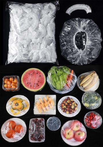 [BRSRACYQCAIQIH3O] 300pcs Reusable Elastic Food Covers - Universal Stretchable Clear Adjustable Plastic Plate & Bowl Covers, Outdoor Fresh Keeping Bags, Kitchen Baking Picnic and Food Storage Bread Proofing Cover.