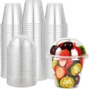 Lilymicky 200 PACK 9 oz Clear Plastic Cups With Dome Lids, Crystal Clear Dessert Cups for Ice Cream, Latte, Cold Drinks
