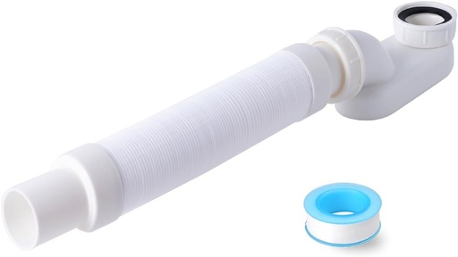 [BRSRMFQYAEMAADLL] Bathtub Shower Drain Pipe, Low Profile Flat 1 1/2 P Trap Kit Flexible Freestanding Tub Drain for Bath