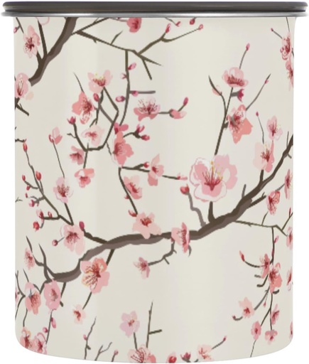 [BRSREAQFBMBA4FD5] ALAZA Cherry Blossom Sakura Flower Floral Airtight Coffee Bean Canister 30oz Food Storage Containers with Lids For Gournd, Tea, Sugar, Flour, Rice, Cereal, Candy Cookie Jar