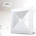 Bathroom Exhaust Fan Cover with Spring, 12" x 12" Plastic Ceiling Fan Grille Cover, Replacement Grille for Square Ceiling or Wall Mounted Exhaust Fans, Air Diverter, Ceiling Air Diffuser