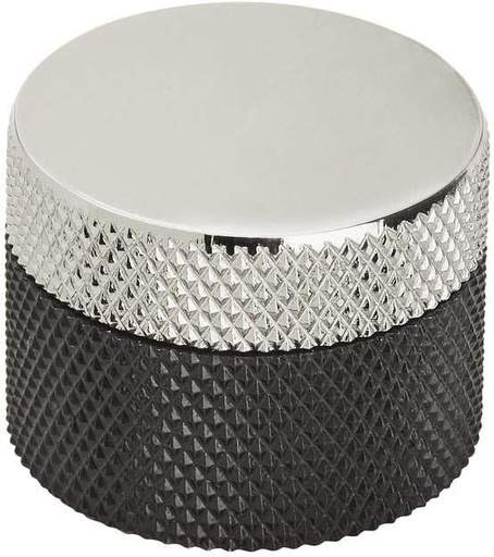 [BRSWYZL7BB7Q4EQ2] Amerock | Cabinet Knob | Matte Black/Polished Nickel | 1-1/4 inch (32 mm) Diameter | Transcendent | 1 Pack | Drawer Knob | Cabinet Hardware