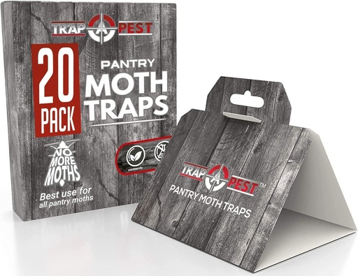 [BRSRMED6BMNBA2T2] 20 Pack Pantry Moth Traps - Safe and Effective for Food and Cupboard - Glue Traps with Pheromones for Pantry Moths - Trap a Pest