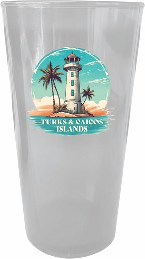 [BRSRAZYOOEFB6ELX] Turks and Caicos Islands Design A Souvenir Plastic 16 oz pint Clear Single