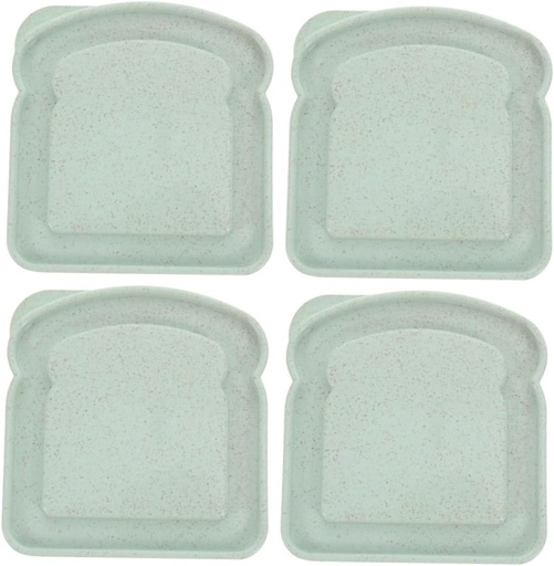 [BRSREEIOO4BGO23O] 4Pcs Portable Sandwich Container Airtight Bread Storage Box with Lid for Outdoor Lunch Snacks and Picnics Reusable and Versatile Food Storage