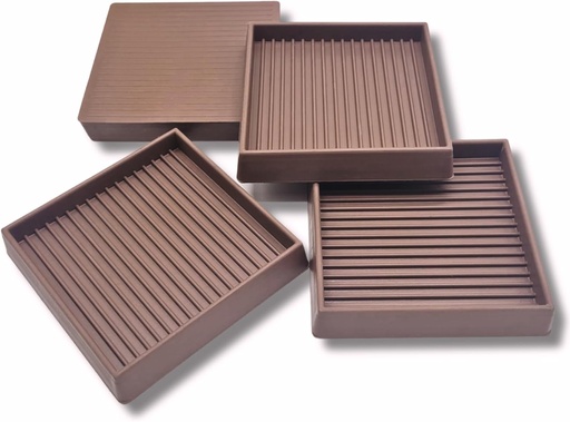 [BRSRACYDPMAQAALB] xxxHOLIC Non Slip Furniture Pads, 3” x 3” Brown Square Rubber Grippers for Hardwood Floors, Anti Skid Furniture Feet Coasters, Bed Couch Stoppers to Prevent Sliding and Scratches, Set of 4