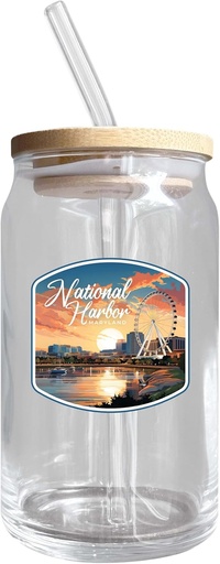 [BRSROHYDPMNQMALU] R and R Imports National Harbor Design B Souvenir 12 oz Beer Can Glass 2-Pack