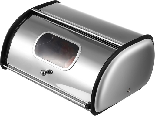[BRSREYLRBUMA2YIZ] Bread Keeper Airtight Lid Kitchen Bread Container Stainless Steel Storage Box for Pantry Home Supply Organizers