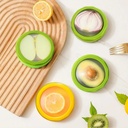 Onion Storage and Avocado Saver - Set of 4 Silicone Fruit Storage Box, Multifunctional and Perfect for Cheese, Tomatoes, Potatoes, Garlic, Lemons - Recipe Chart Included - Cool Kitchen Gadget