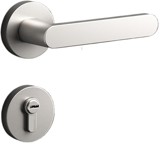 [BRSREAYHDIHQIDQ3] Lock Indoor Bedroom Door Lock Room Silent Brushed Household Door Lock Suitable for Door Thickness 35-50mm(Without Key)