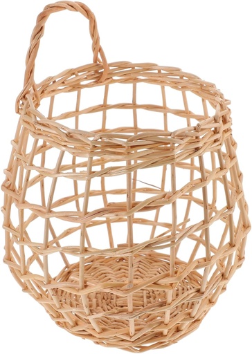 [BRSREYLYDINRGCTA] Rattan Hanging Storage Basket for Kitchen Versatile Egg and Garlic Organizer Random Color Stylish Wall-mounted Decor for and More