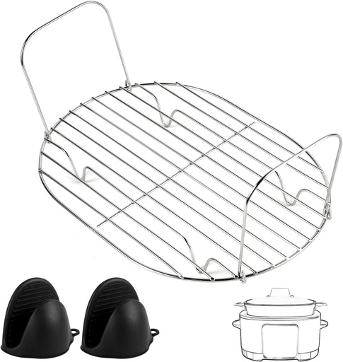 [BRSRAY33OQJWKADD] Steam and Roast Rack Compatible with Ninja Foodi Possible Cooker Pro 8.5 Qt MC1000 MC1001 MC1010 Series, Stainless Steel Possible Cooker Accessories for Slow Cooker Crock Pot