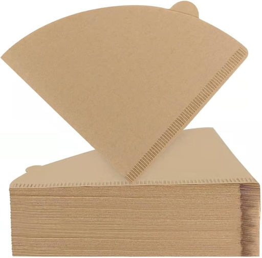 [BRSREHD6CEMRA2DO] 200 Count Coffee Filter, Unbleached Cone Filters for 2-4 Cup Brewers, Biodegradable and Chemical-Free Coffee Filters for Home, Travel & Office (Size #2)