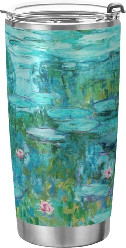 [BRSW2BARA4HRUD3D] ALAZA Monet Painting Tumbler with Lids and Straws,Reusable Stainless Steel Vacuum Insulated Tumbler Cup,Iced Coffee Travel Mug Water Bottle 20oz(590ml)