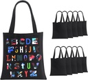 OKBA 10 Pcs Canvas Tote Bags,Reusable Grocery Shopping Blank Tote Bag with Handles and Sustainable Eco Friendly,Suitable for DIY, Advertising, Promotion, Gift, Activity