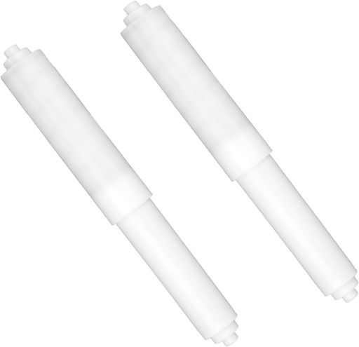 [BRSREGAPAQAR4CLX] 2pcs Toilet Paper Holder Spring Loaded Roller Replacement, Plastic Toilet Tissue Roll Holder Insert Rod Bar Tube Spindle Stick for Bathroom Fixture Accessories(White)