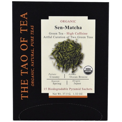 [BRSWECQ3DMPGODLZ] The Tao of Tea Sen-Matcha Organic Green Tea, 15 Pyramid Sachets