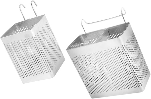 [BRSREYYQCF4A4GTG] Stainless Steel 2pc Chopstick Tube Storage Rack Kitchen Hanging Rack Utensil Holder for