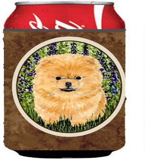 [BRSWIGY6OQMWI33A] Caroline's Treasures SS8746CC Pomeranian Can or Bottle Hugger Cooler Washable Drink Sleeve Collapsible Beverage Insulated Holder, Can Hugger, Multicolor