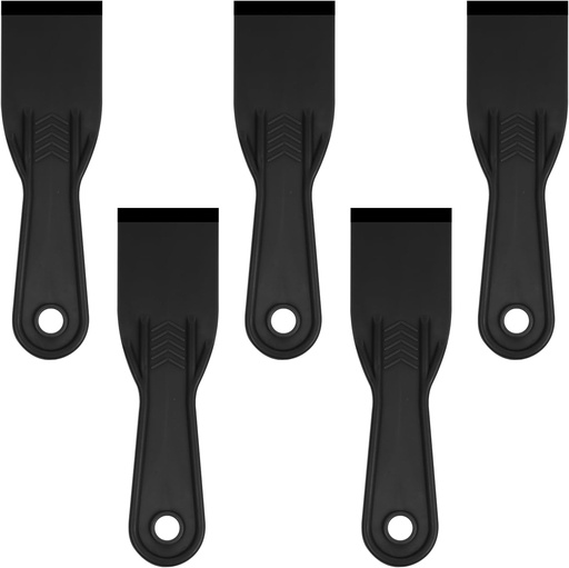 [BRSREZYLOV5RGFY2] 5 PCS Plastic Putty Knife, 2 Inch Flexible Plastic Paint Scraper Tool for Taping Drywall Wall Painting Putty Knives Set Spreader Spackle Tool for Spackling Patching Flexible Putty Knife, Black