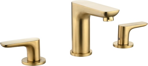 [BRSRMHAHOBYBQCYZ] Deck Mount Tub Faucet Brushed Gold, 3 Hole Tub Faucet Set for Bathroom Sink, Brass Roman Bath Tub Faucets, Gold Bathtub Faucet Set, 2 Handle Deck Mount Bath Faucet Filler with Valve - Huifeidezhu