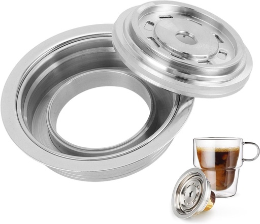 [BRSRAFAQCAFWAAYZ] Coffee Capsule Adapter Small Converter Stainless Steel Powder Bowl Replacement for for for Env135 Vertuolline Gca1, Reusable Filters Kuric Coffee Makers Pods Holder
