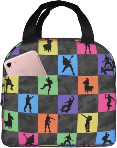 [BRSW2CAFCMBAID3O] kids Lunch Bag, Reusable Insulated Lunch Box Cooler Tote Bag Meal Prep for Boys Men Women Picnic Travel Work Grey