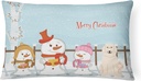 Caroline's Treasures BB2414PW1216 Merry Christmas Carolers Great Pyrenese Canvas Fabric Decorative Pillow Machine Washable, Indoor Outdoor Decorative Pillow for Couch, Bed or Patio, 12HX16W