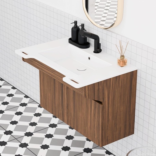 [BRSRAATQOQCBMFIZ] GESIPOR Wall-Mount Stone Resin Bathroom Vanity Sink Engineered Wood Cabinet Ada Compliant Floating Vanity Modern Hand Support for Elderly, Seniors, Handicap & Disabled