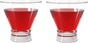 Martini Glasses Set of 2 - Crystal Cocktail Glasses, Stemless Martini Glass for Bar, Martini, Pisco Sour Brandy, Dessert Cups, Sake Cup, 8oz (Set of 2)