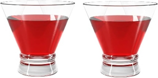[BRSRACQFOZ5BU3DK] Martini Glasses Set of 2 - Crystal Cocktail Glasses, Stemless Martini Glass for Bar, Martini, Pisco Sour Brandy, Dessert Cups, Sake Cup, 8oz (Set of 2)